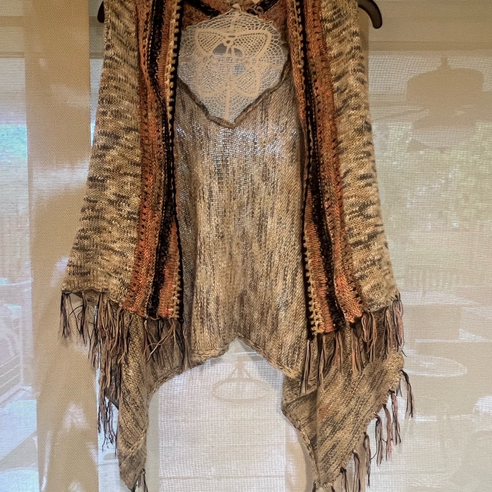 Bohemian Knit Fringe Vest